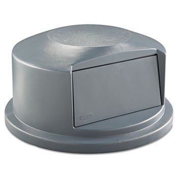 Rubbermaid Commercial Products 264788GRA Round Brute Dome Top Receptacle- Gray