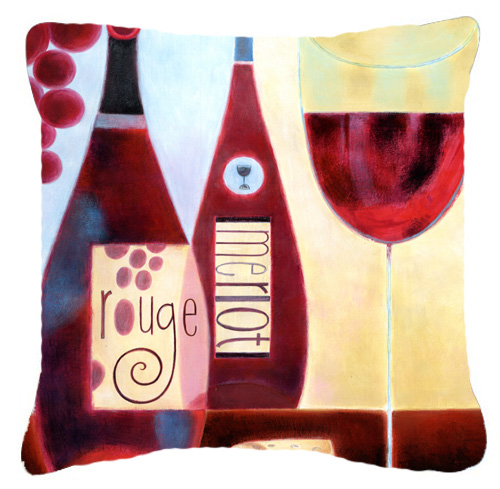 Caroline's Treasures BCBR0069PW1414 Wine Collection Rouge by Cathy Brear Canvas Decorative Pillow
