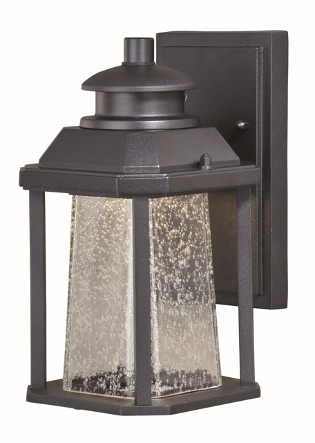 Vaxcel International T0308 10.5W 5.5 in. Freeport LED Outdoor Wall Light Textured Black, Clear Seeded Glass