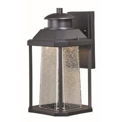 Vaxcel International T0309 11W 7.5 in. Freeport LED Outdoor Wall Light Textured Black, Clear Seeded Glass