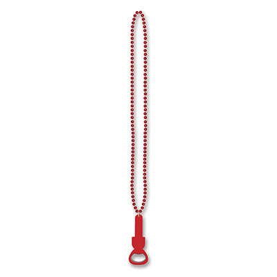 Make-to-Go Beads With Bottle Opener, Red - Pack Of 12
