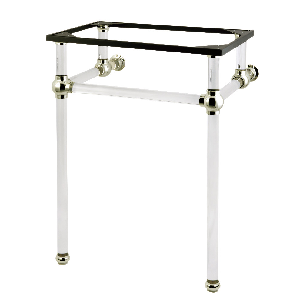 Fauceture VAH282033PN Console Basin Holder with Acrylic Pedestal&#44; Polished Nickel - 20.38 x 24 x 33.25 in.