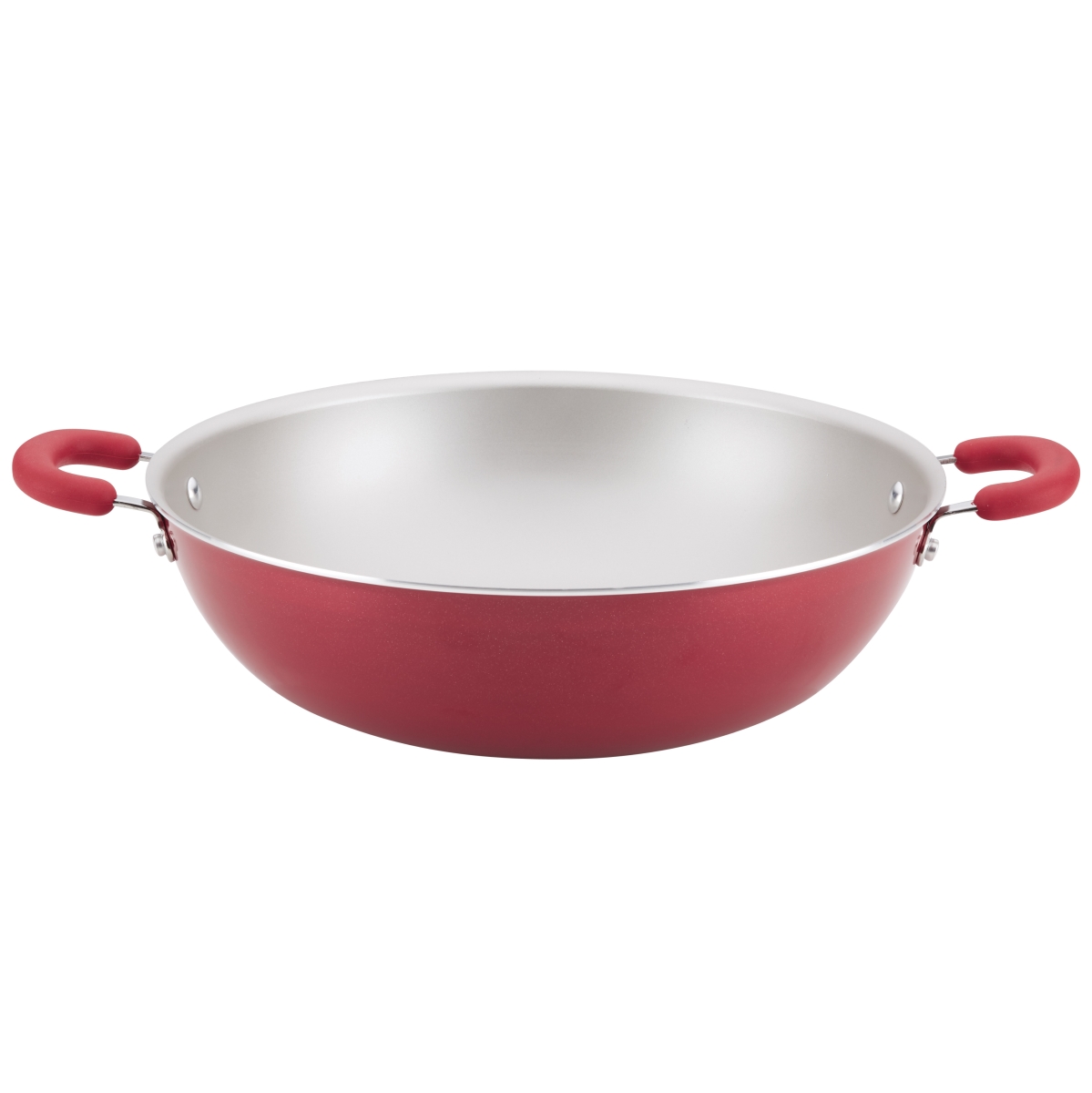 Rachael Ray 12161 14.25 in. Create Delicious Aluminum Nonstick Wok - Red Shimmer