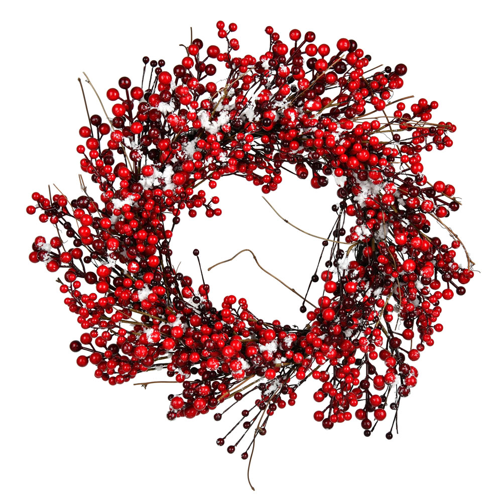 Vickerman FY190228 28 in. Red Snow Berry Wreath