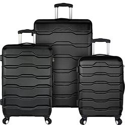 Traveler's Choice Travelers Choice EL09075K Elite Luggage Omni 3-Piece Hardside Spinner Luggage Set, Black