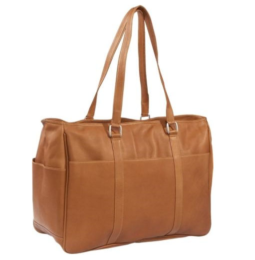 Piel Leather 8746 Large Shopping Bag - Saddle