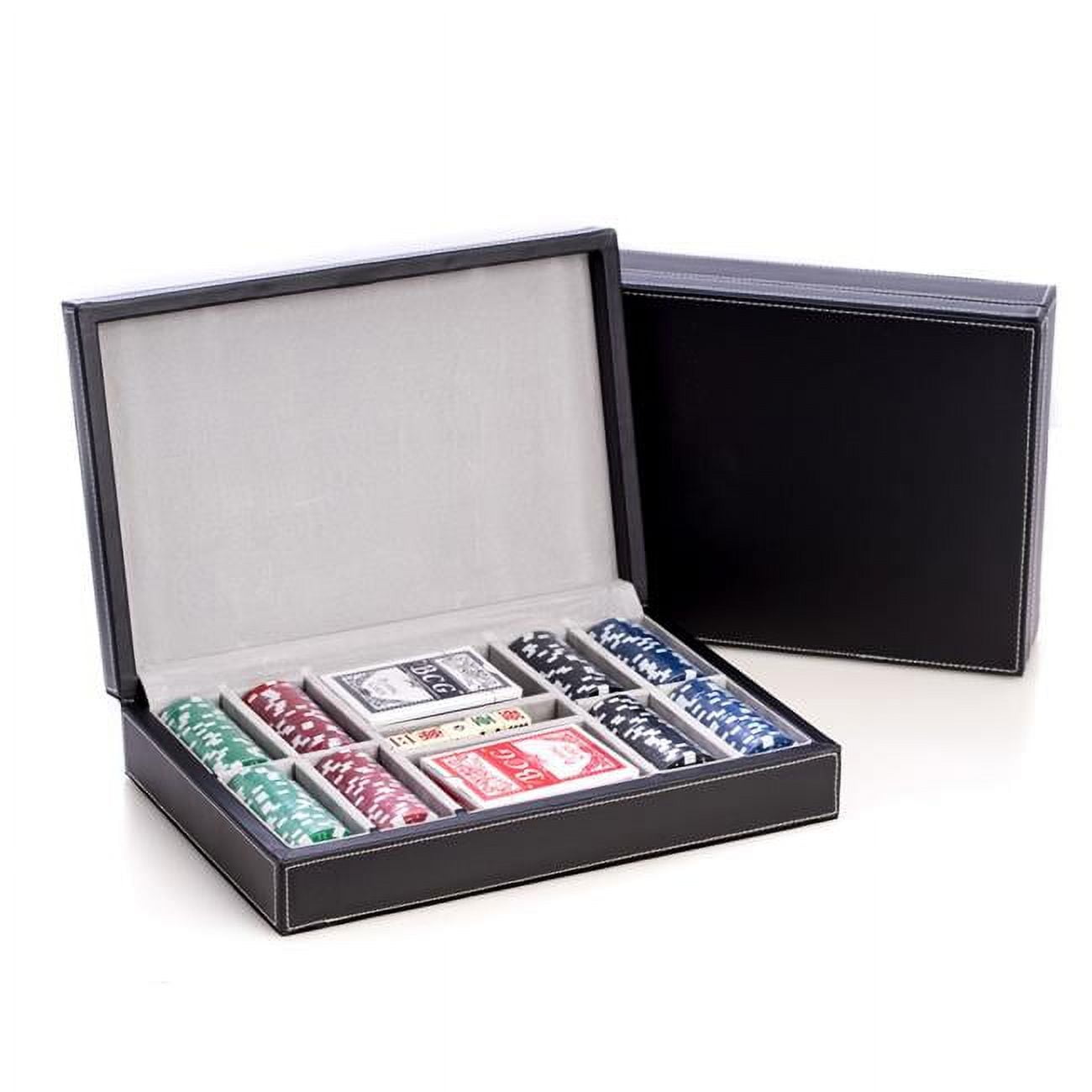 Bey Berk International Bey-Berk International G535 Poker Set with 200 Chips in Leather Case, Black