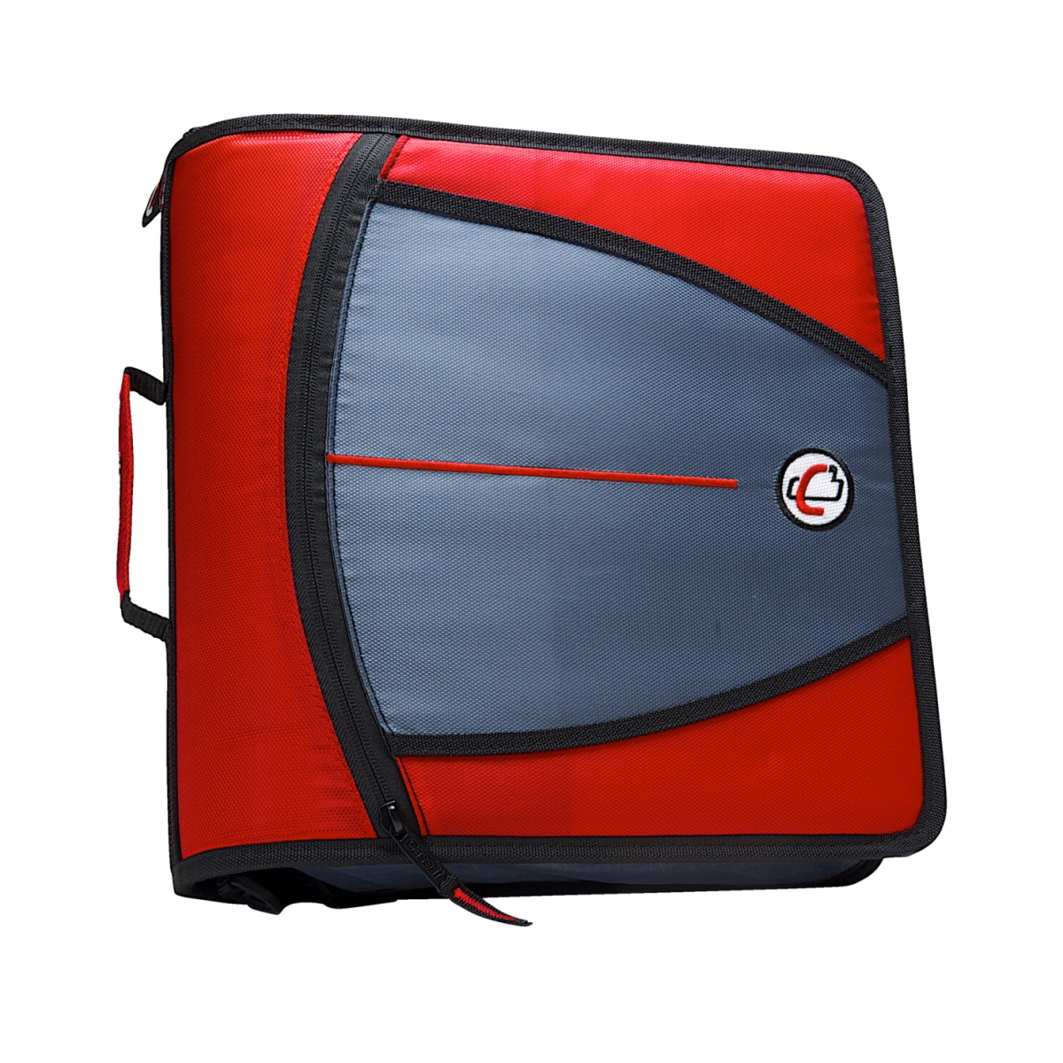 Case-It Case It 1580681 Mighty Zip Tab O-Ring Binder with Tabs - Red&#44; 3 in.