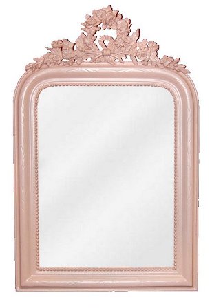 Hickory Manor Home Hickory Manor KT7228 PPP Wreath Powder Puff Pink Decorative Mirror