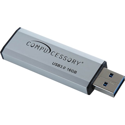 Compucessory CCS26469 16GB USB 3.0 Flash Drive, Silver
