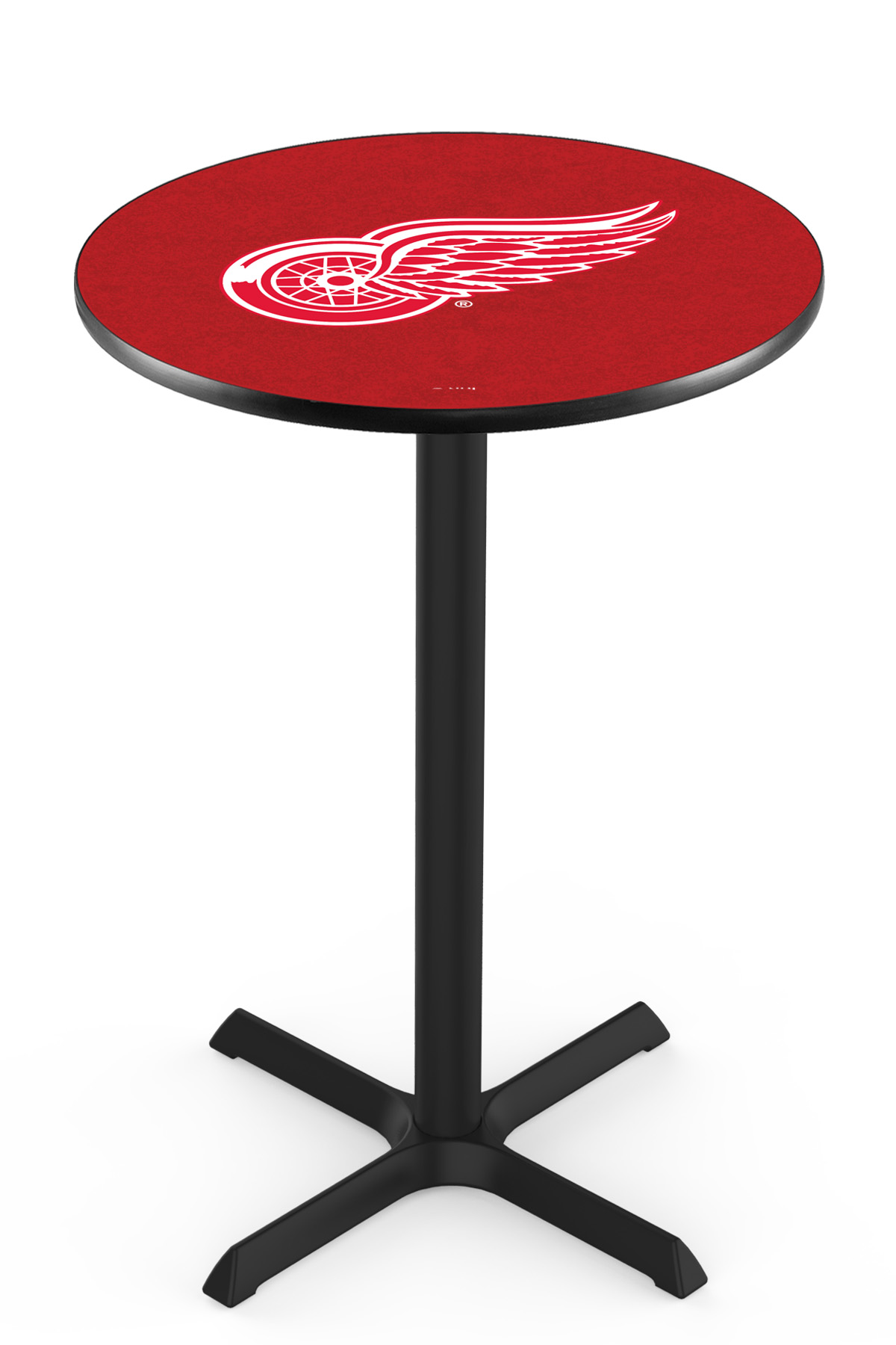 Holland Bar Stool L211 Detroit Red Wings 36&quot; Tall - 36&quot; Top Pub Table with Black Wrinkle Finish
