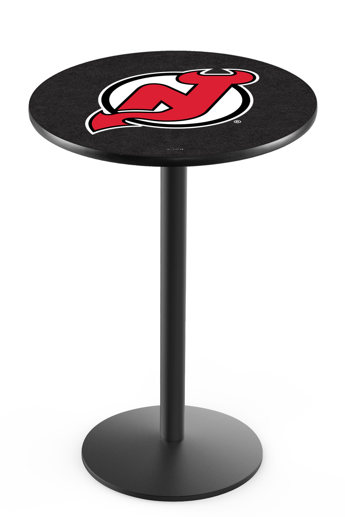 Holland Bar Stool L214 New Jersey Devils 42&quot; Tall - 36&quot; Top Pub Table with Black Wrinkle Finish