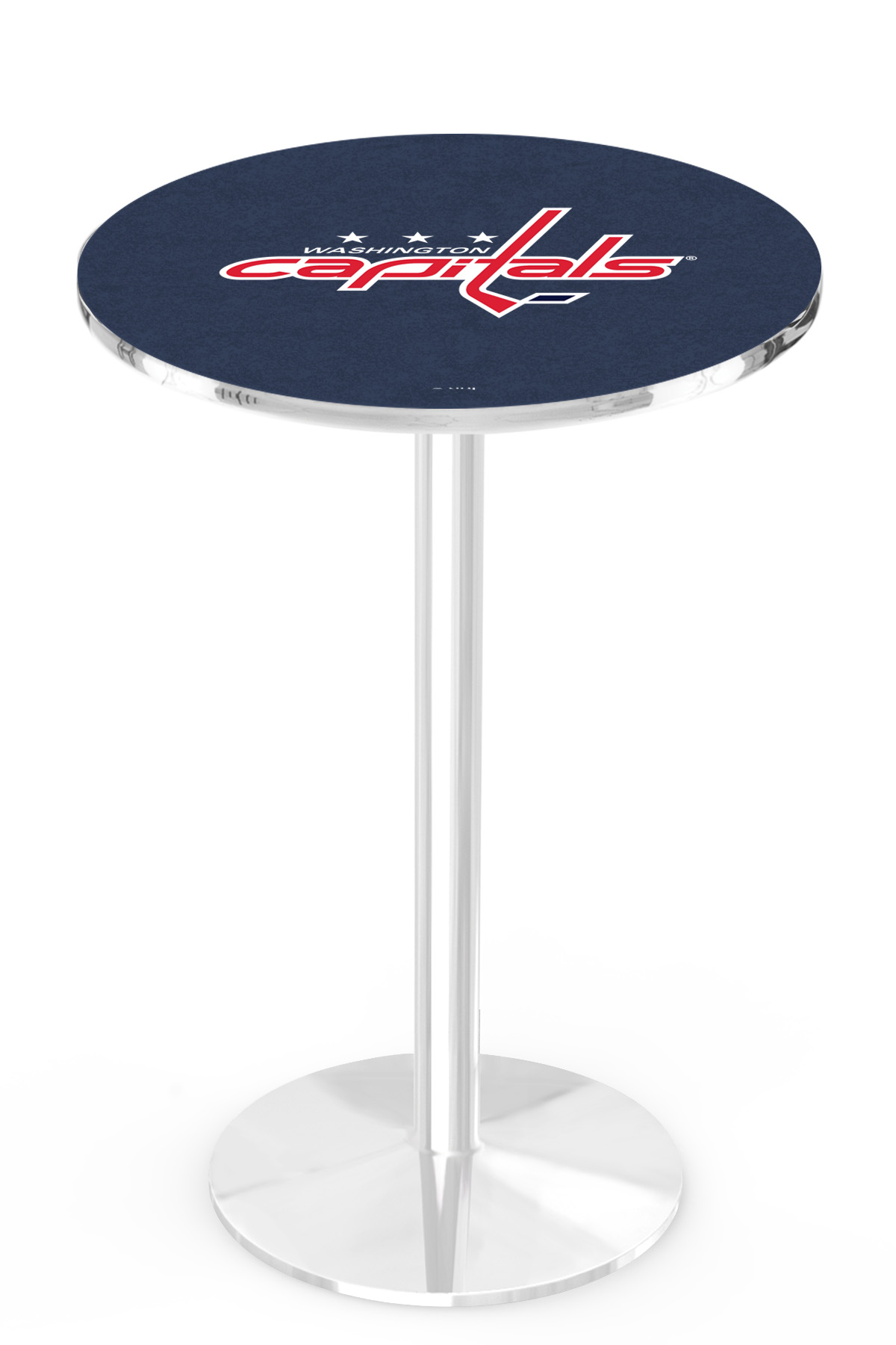 Holland Bar Stool L214 Washington Capitals 42&quot; Tall - 36&quot; Top Pub Table with Chrome Finish