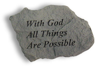Kay Berry Inc Kay Berry- Inc. 42120 With God All Things Are Possible - Memorial - 5 Inches x 3.25 Inches