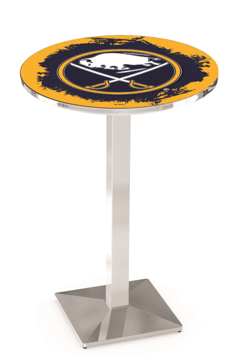 Holland Bar Stool L217 Buffalo Sabres 36&quot; Tall - 36&quot; Top Pub Table with Chrome Finish