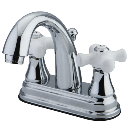 Kingston Brass KS7611PX Two Handle 4 in. Centerset Lavatory Faucet with Brass Pop-up
