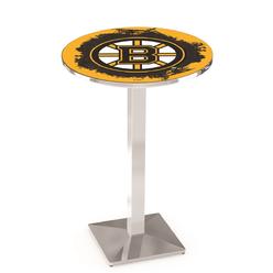 Holland Bar Stool L217 Boston Bruins 42&quot; Tall - 36&quot; Top Pub Table with Chrome Finish