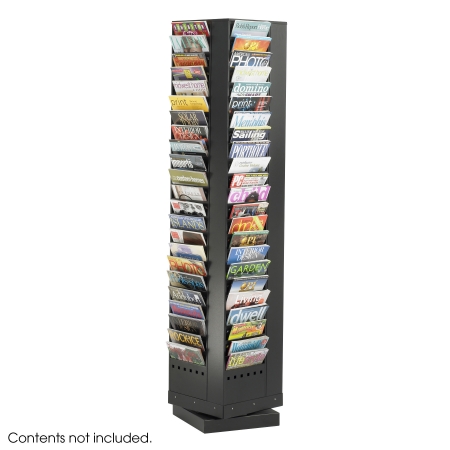 Safco Products Safco 4325BL Black 92-Pocket Steel Rotary Magazine Rack