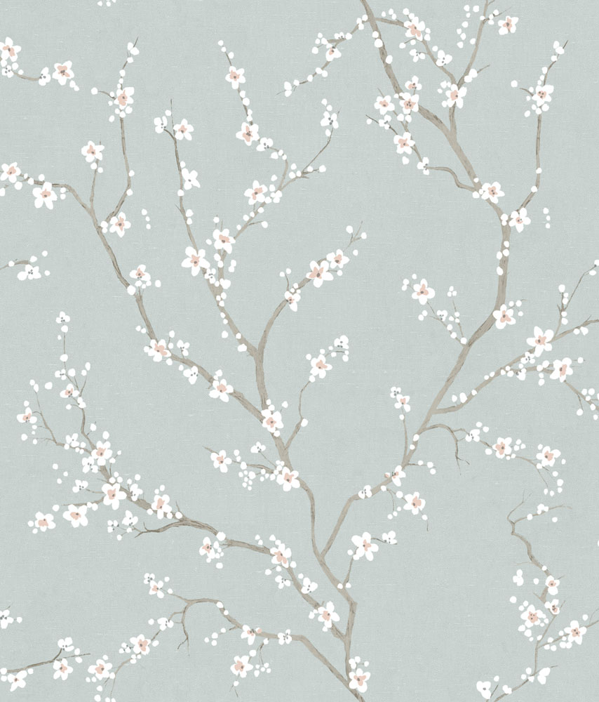 RoomMates RMK11272WP Blue Cherry Blossom Peel & Stick Wallpaper