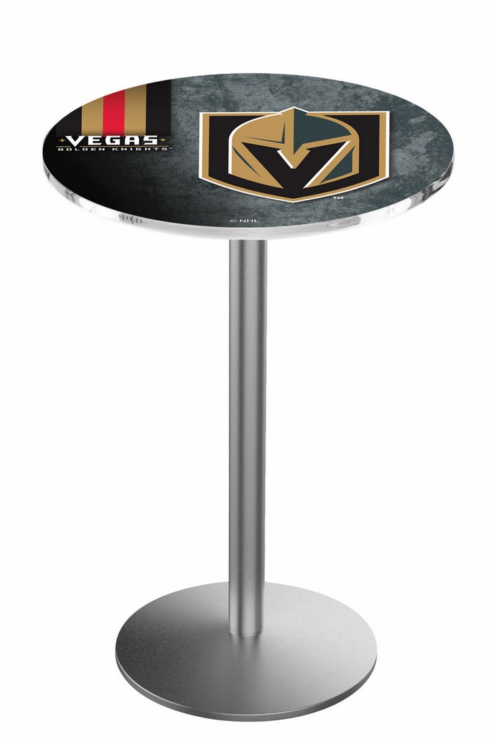 Holland Bar Stool L214 Vegas Golden Knights 36&quot; Tall - 30&quot; Top Pub Table with Stainless Finish