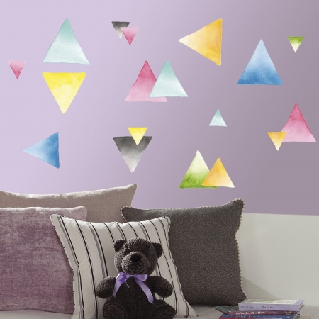 RoomMates Room Mates RMK2857SCS Watercolor Triangle Peel And Stick Wall Decals