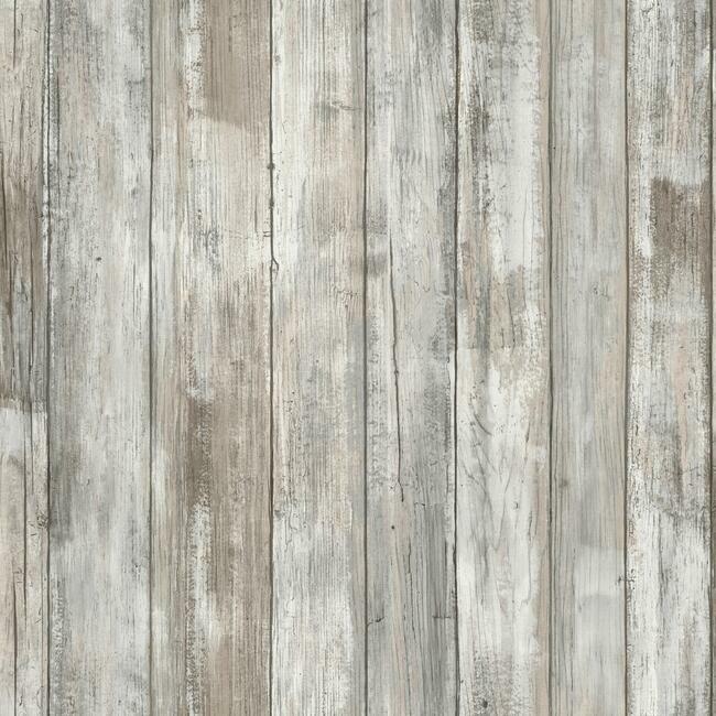 RoomMates RMK12007WP Weathered Planks Peel & Stick Wallpaper&#44; Brown & Grey