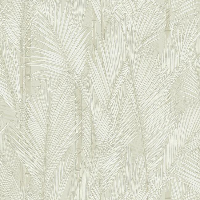 RoomMates RMK12103WP Swaying Fronds Peel & Stick Wallpaper&#44; Taupe