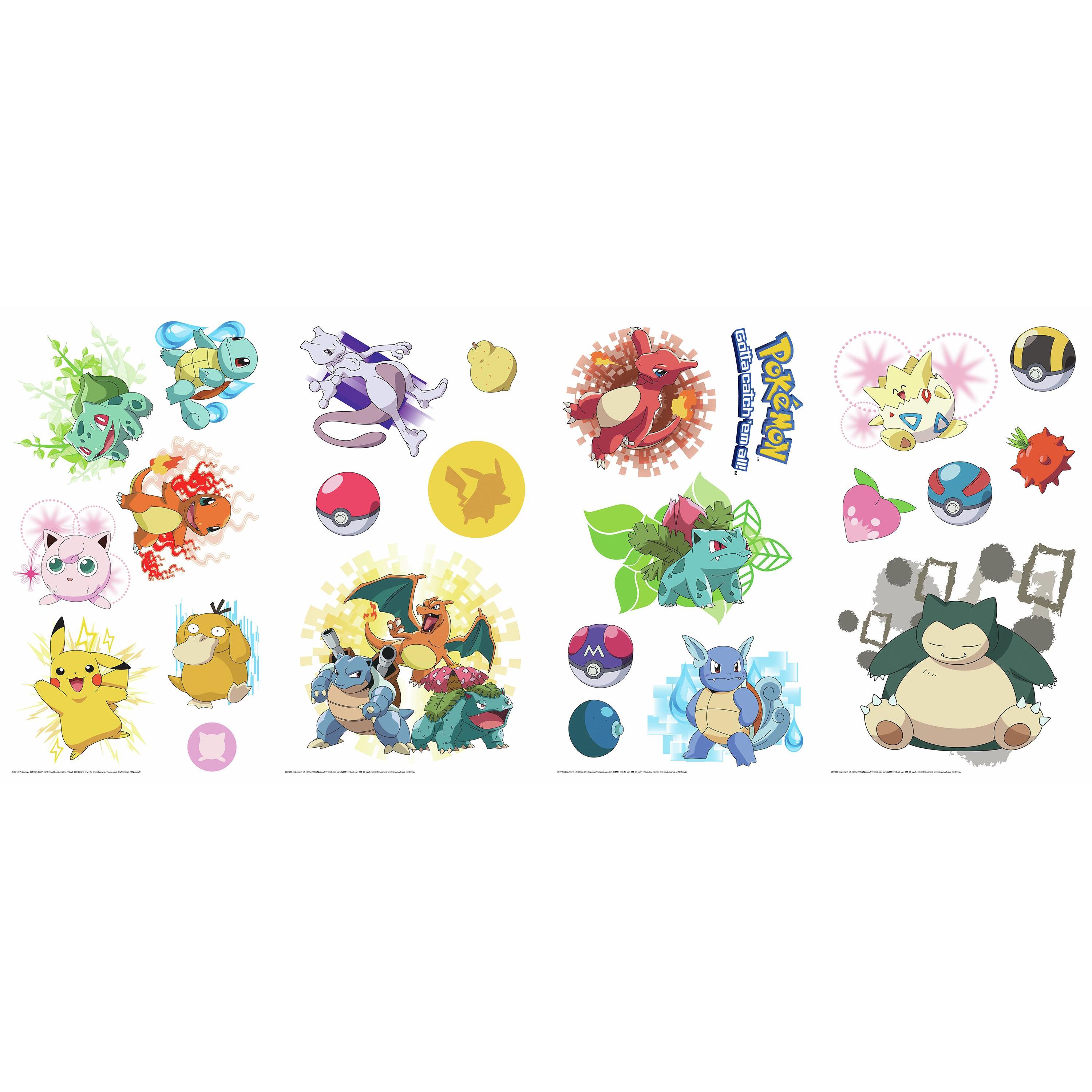RoomMates RMK2535SCS 2 x 2 in. - 10 x 8.75 in. Pokemon Iconic Peel & Stick Wall Decals&#44; Multicolor