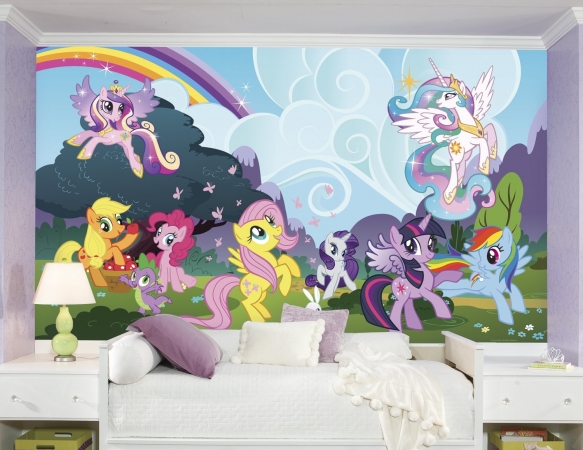 RoomMates JL1334M Ultra Strippable My Little Pony Ponyville Xl Chair Rail Prepasted Mural