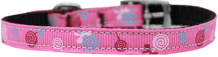 Mirage Pet Products 126-018 38BPK16 Lollipops Nylon Dog Collar with Classic Buckle 0.37 in., Pink - Size 16