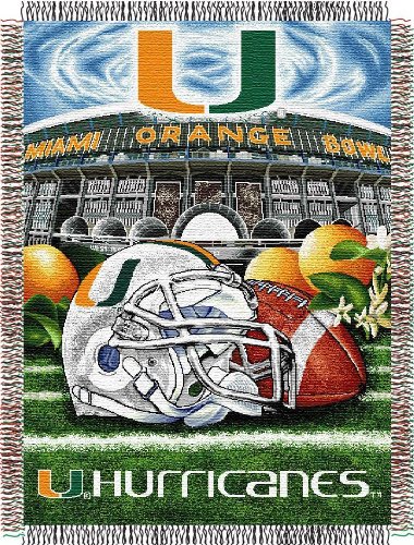 Luxury Home LHM NCAA Miami Hurricanes Acrylic Tapestry Throw, 48 x 60 in.