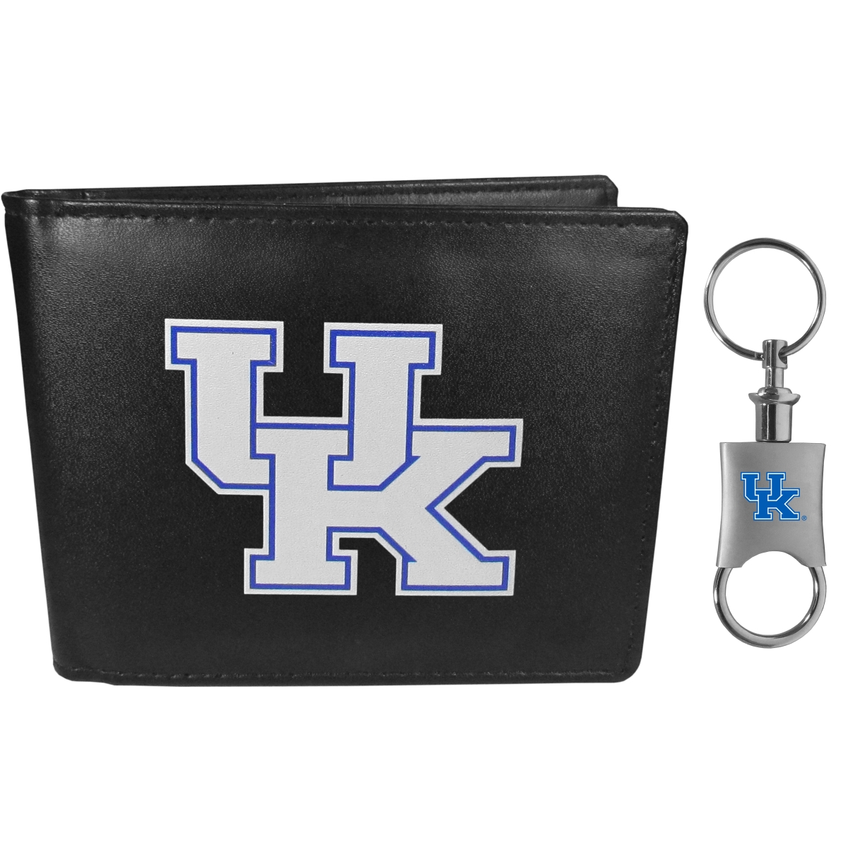 Siskiyou Sports Siskiyou CBIL35KPV Male NCAA Kentucky Wildcats Bi-fold Wallet & Valet Key Chain - One Size