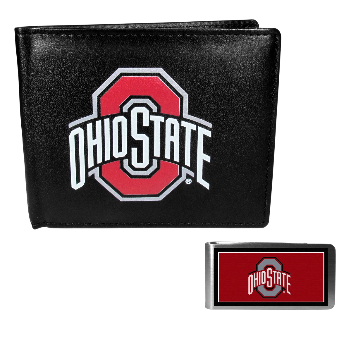 Siskiyou Sports Siskiyou CLBF38LMP Unisex NCAA Ohio State Buckeyes Leather Bi-fold Wallet & Color Money Clip