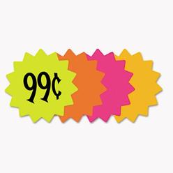 Consolidated Stamp Mfg Consolidated Stamp 90249 4 in. Round Stamp Die Cut Paper Signs - Assorted Color, Pack of 60