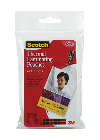 3M Company MMMTP585210 Pouch 2-15-16 X 4-1-16 Id Badge With Clip 10 Per Pkg