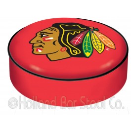 Holland Bar Stool BSCChiHwk-R Chicago Blackhawks Bar Stool Seat Cover Red Background