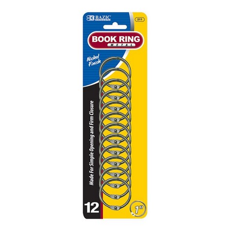 Bazic Products Bazic 211  1&quot; Metal Book Rings (12/Pack)  Case of 24