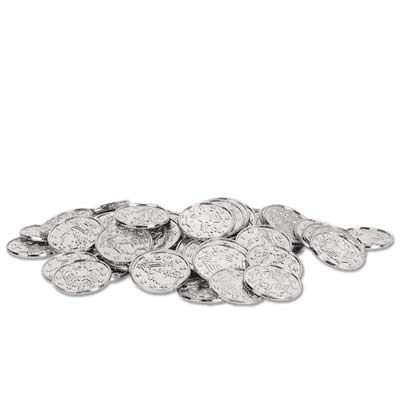 BEISTLE CO DDI 692386 Plastic Coins - Silver Case of 12