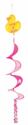 BEISTLE CO Beistle - 50740 - Just Duckie Its A Girl Wind-Spinner- Pack of 12