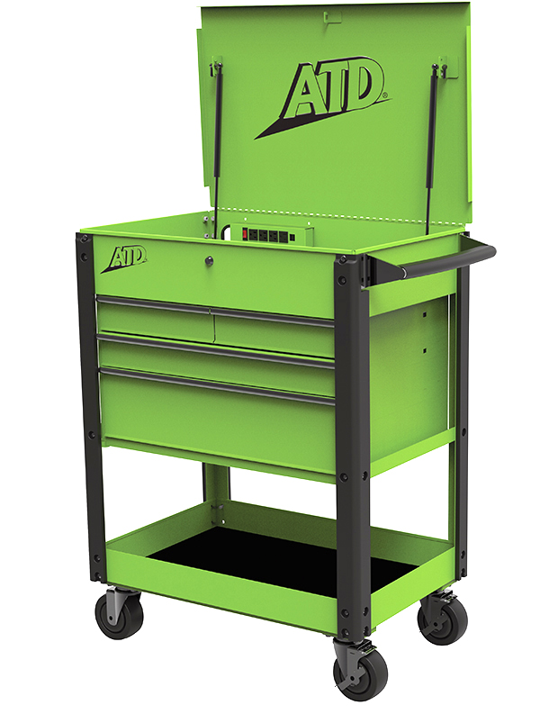ATD Tools ATD-70450 31 in. 4 Drawer Quick Assembly Deluxe Service Cart, Green