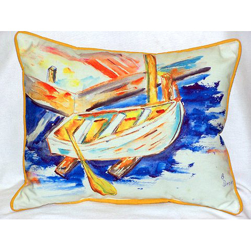 Betsy Drake HJ140 Betsy&'s Row Boat Large Indoor-Outdoor Pillow 16 in. x 20 in.