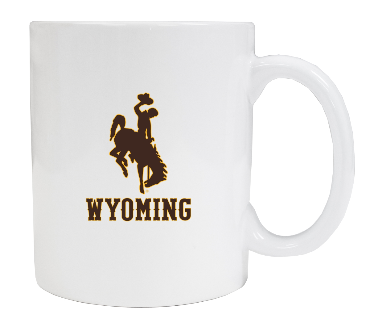R & R Imports MUG2-C-WY19 W Wyoming Cowboys White Ceramic Coffee Mug - Pack of 2