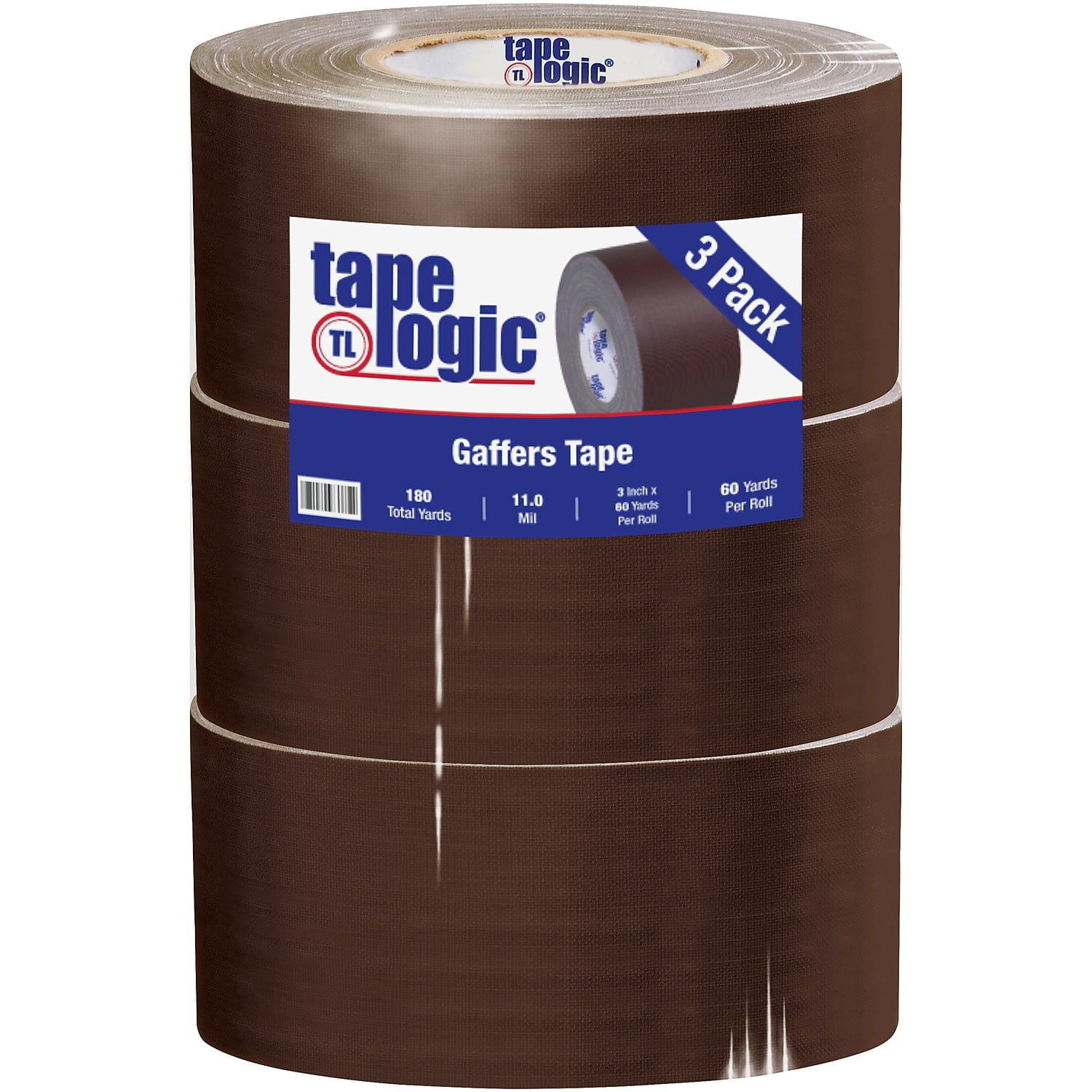 Box Partner Tape Logic T98818BR3PK 3 in. x 60 Yards Brown Tape Logic 11 mil Gaffers Tape, Pack of 3 - 3 Per Case