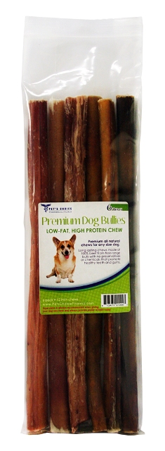Pets Choice Pharmaceuticals 031CW12-PZ6 12 In. - Bully Sticks For Dogs- Premium All Natural Dog Pizzle Chews