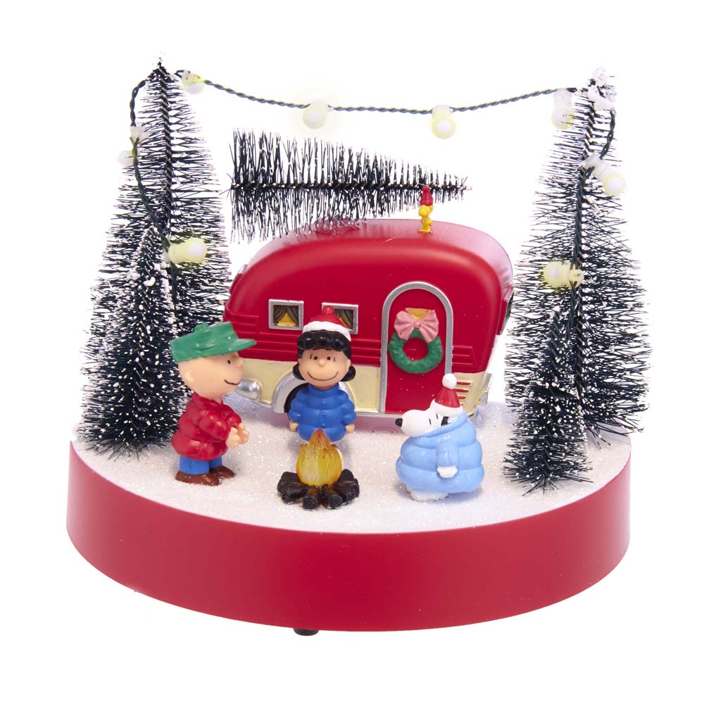 Peanuts By Schulz PN5201 7 in. Battery-Operated Peanuts Musical Camper Scene Table Piece