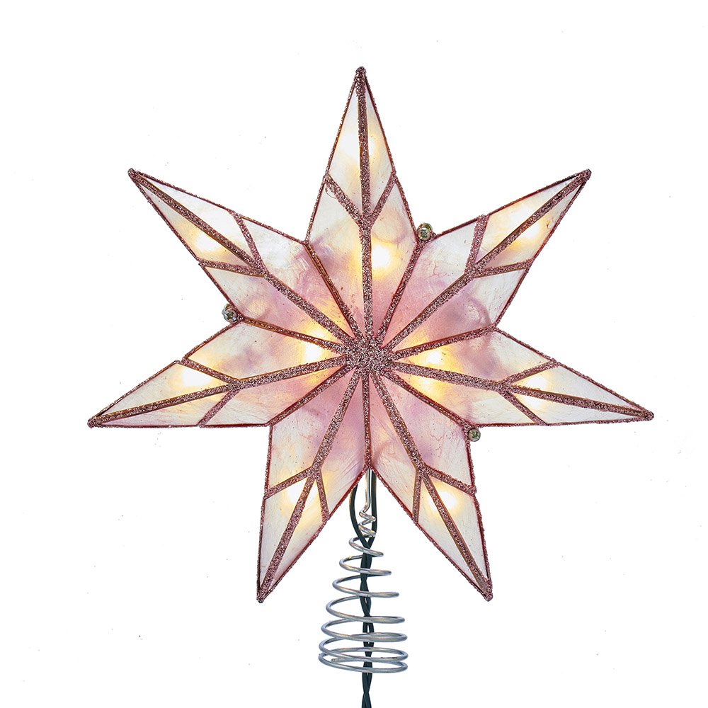 KURT S ADLER INC Kurt S. Adler UL3153 10-Light 7-Point Pink Capiz Star Treetop