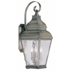 Livex Lighting Livex 2605-29 3 Light Outdoor Wall Lantern in Vintage Pewter