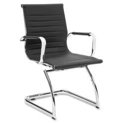 Lorell LLR59539 38 x 25 x 26 in. Modern Chair Mid-back Leather Guest Chair