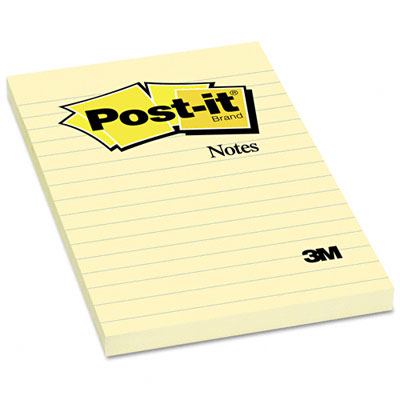Post-it Sticky note Notes 660-YW Original Notes- 4 x 6- Canary Yellow- 12 100-Sheet Pads/Pack