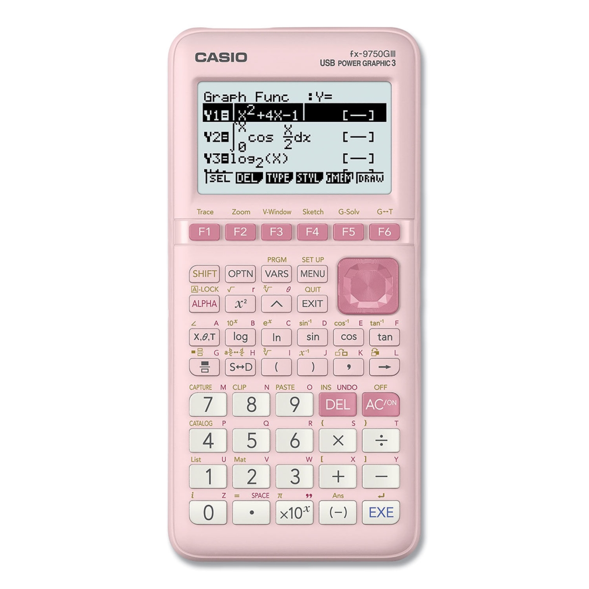 Casio FX-9750GIII-PK 3.6 x 7.25 in. 21-Digit LCD 3rd Edition Graphing Calculator, Pink